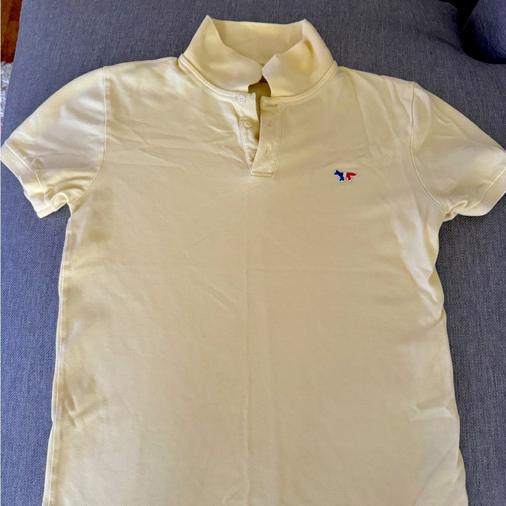 Men’s small Maison Kitsune polo - pale yellow
